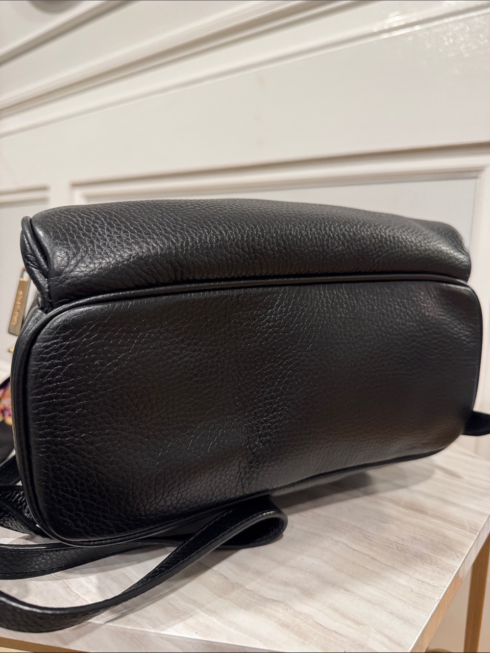 Michael Kors Bag Abbey Black Pebbled Leather Small Backpack - Picture 8 of 17